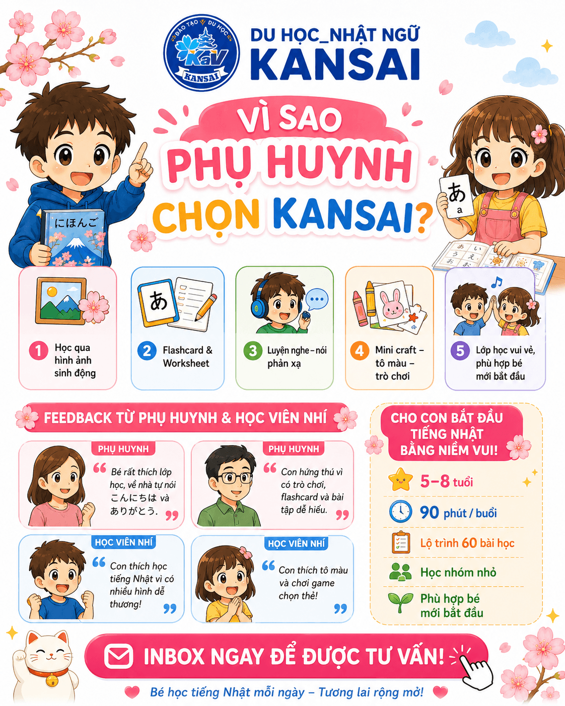 Lý do chọn khóa học tiếng nhật cho trẻ em tại Kansai